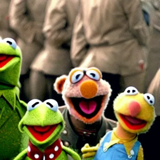 Image similar to the muppets in saving private ryan