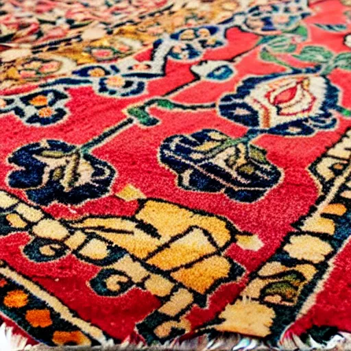 Image similar to closeup photo persian rug with mango fruits ornament