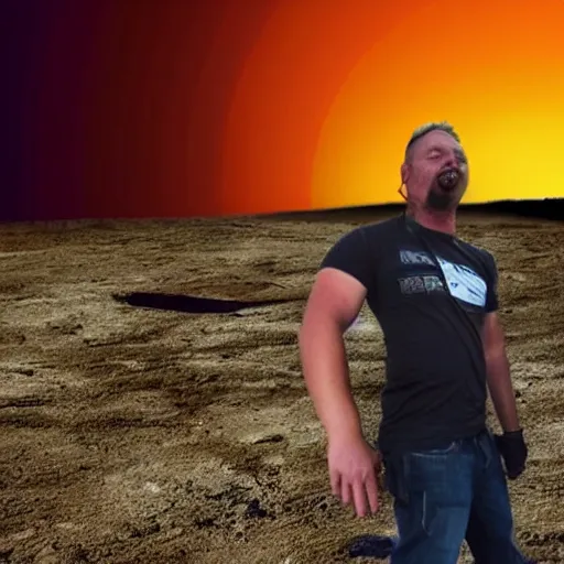 Prompt: selfie last human selfie, doomsday end of the world, nuclear explosion background