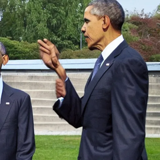 Prompt: obama fighting obama while obama watches from a distance with obama and also there's obama and obama and obama