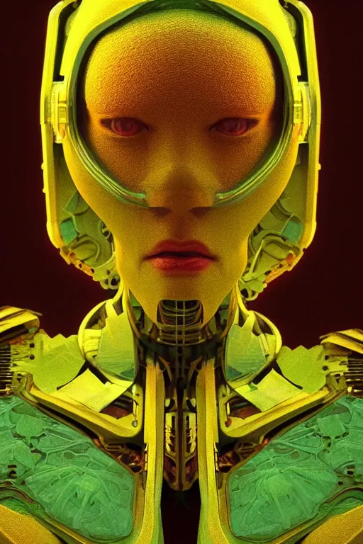 Prompt: Close-up portrait of a beautiful algae robot, dramatic backlighting, golden hour, autochrome, high contrast, highly detailed, sharp focus, focused macro photography, digital painting, concept art, illustration, cyberpunk, solarpunk, trending on artstation, art by greg rutkowski and greg hildebrandt, composition by Alphonse mucha