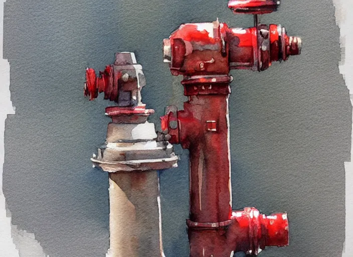 Image similar to concept art of a hydrant, pinterest, artstation trending, behance, watercolor, by coby whitmore, silver, laser light,