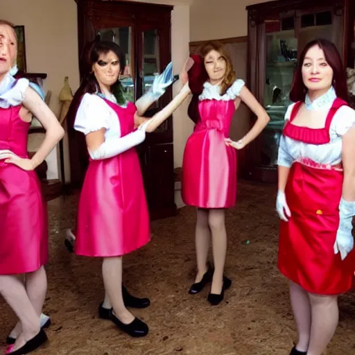 Image similar to maids wearing plastic dresses
