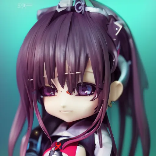 Prompt: portrait of a anime and chibi very cute doll by super ss, cyberpunk fashion, nendoroid, kawaii, cyberpunk fashion, character modeling, maximalist sculpted design, toy design, substance 3 d painter, vray, soft vinyl, trending in artstation