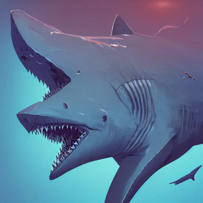 Prompt: portrait of joe biden as a shark. intricate abstract. intricate artwork. by tooth wu, wlop, beeple, dan mumford. octane render, trending on artstation, greg rutkowski very coherent symmetrical artwork. cinematic, hyper realism, high detail, octane render, 8 k, iridescent accents