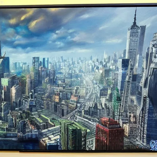 Prompt: a hyper-realistic studio oil-painting of a giant Godzilla destroying new-york in minecraft!!!!!; hyper-detailed; an extraordinary masterpiece!!!; flawless; trending on artstation