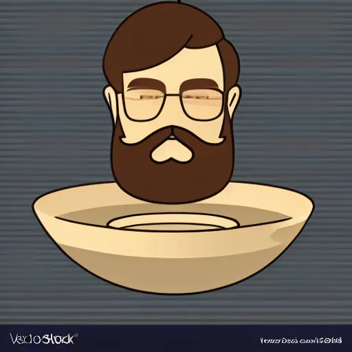 Image similar to bearded man turns bowl using woodlathe, vector art