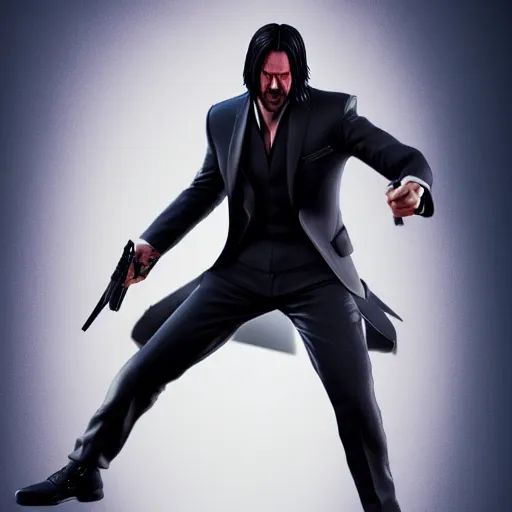 Image similar to John wick as a muscled Ninja, photorealistic, octane render,