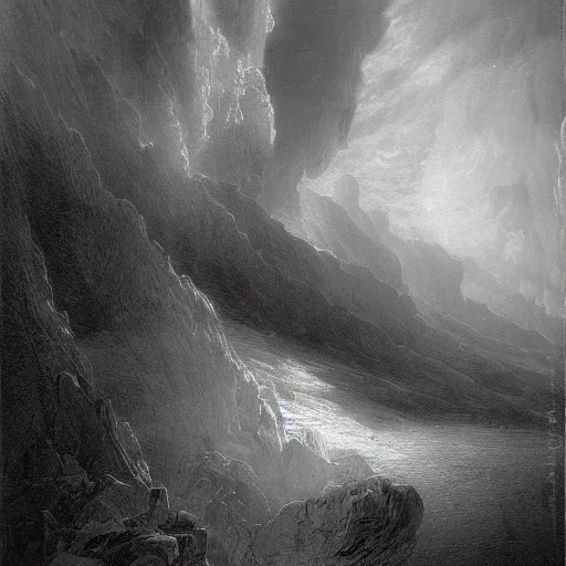 Image similar to posterior gustave dore solace creation by bryan christie 8 k albert bierstadt