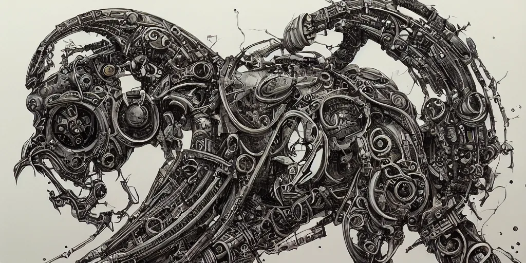 Image similar to a beautiful painting of robot by aaron horkey, trending on artstation