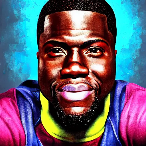 Image similar to super tall kevin hart, ultra realistic, hyper detailed, digital painting,