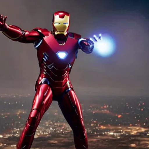 Prompt: film still of Snoop Dogg as Iron Man in the new Avengers film