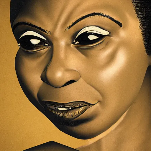 Prompt: nina simone by hieronymus bosch zbrush