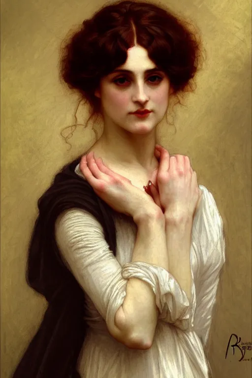 Image similar to victorian lady, painting by rossetti, bouguereau, detailed art, artstation