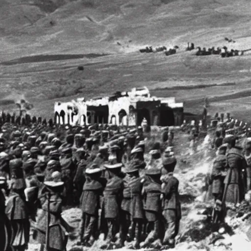 Prompt: Footage of the Armenian-Georgian war, 1936