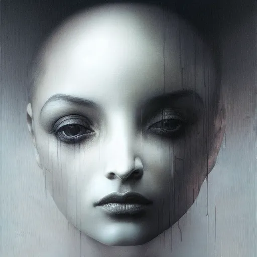 Image similar to sade by zdzisław beksinski, iris van herpen, artgerm, raymond swanland and alphonse mucha. highly detailed, hyper - real, beautiful