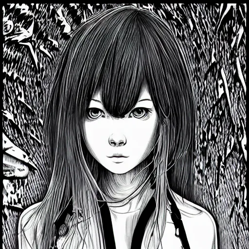 Image similar to asuka langley by Dan Hillier, Junji Ito, hd 8k