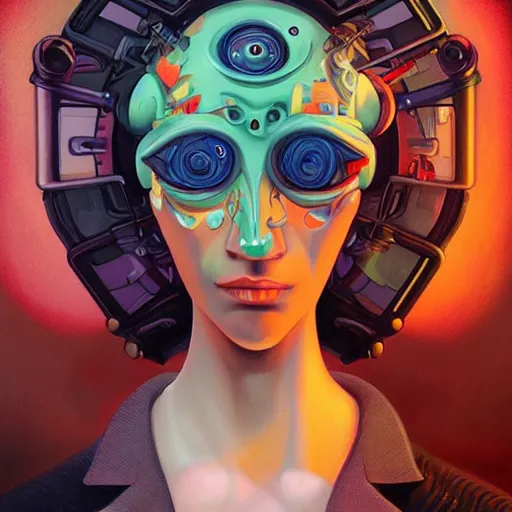 Prompt: Lofi BioPunk Lovecraft Lovecraftian portrait Pixar style by Tristan Eaton Stanley Artgerm and Tom Bagshaw