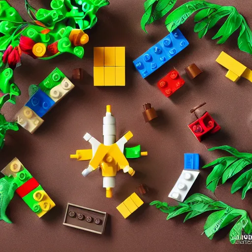 Prompt: lego set for the garden of eden story, product photography, 50mm, studio lighting