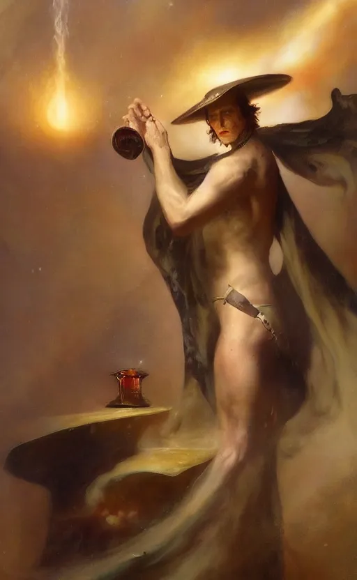Image similar to the grime reaper holds the sands of time in his hand by kev walker and delphin enjolras and daniel f. gerhartz