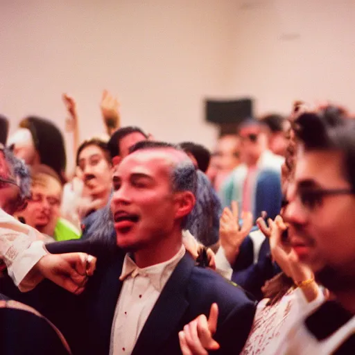 Image similar to rave at a funeral, cinestill 800t 50mm, photography