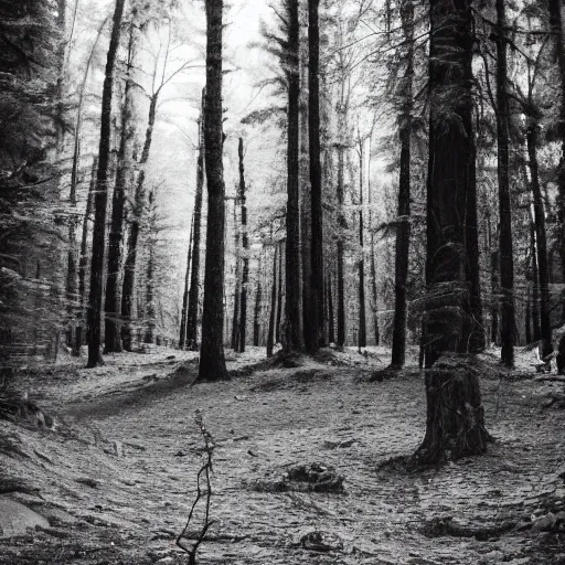 Image similar to light greyscale photograph of a forest