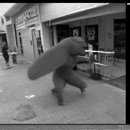 Image similar to a bizarre monster caught on a security camera