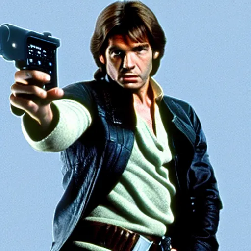 Prompt: A still of Al Pacino as Han Solo from Star Wars (1977). Extremely detailed. Beautiful. 4K. Award winning.