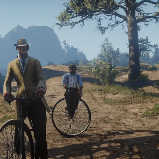 Prompt: Fancy posh bicycle in Red Dead Redemption 2