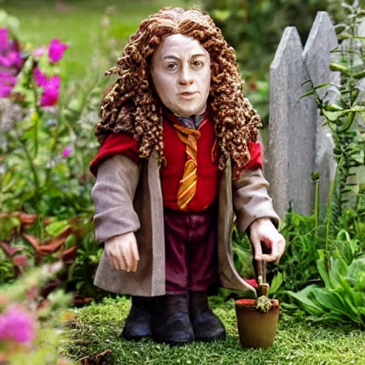 Prompt: hermione granger garden gnome