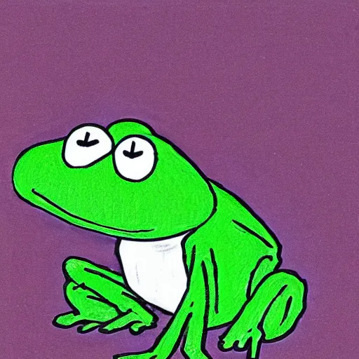 Image similar to drawing of kermit the frog, manga, by asano inio