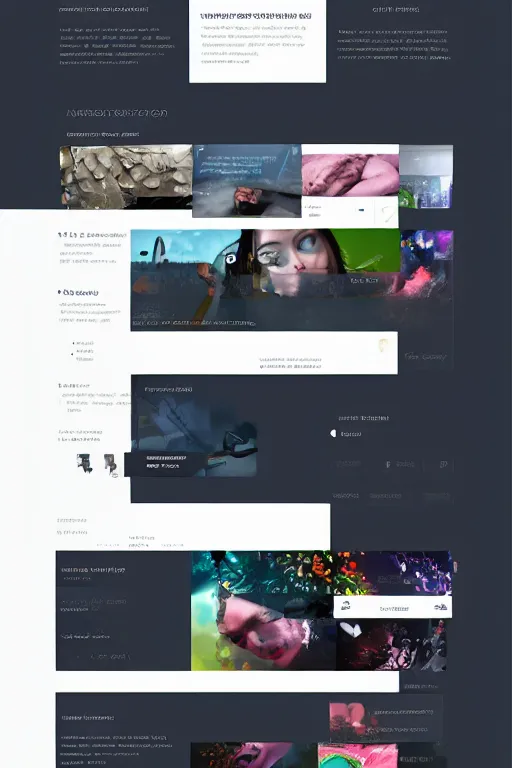 Image similar to website layout for digital artist, clean modern colorful ui