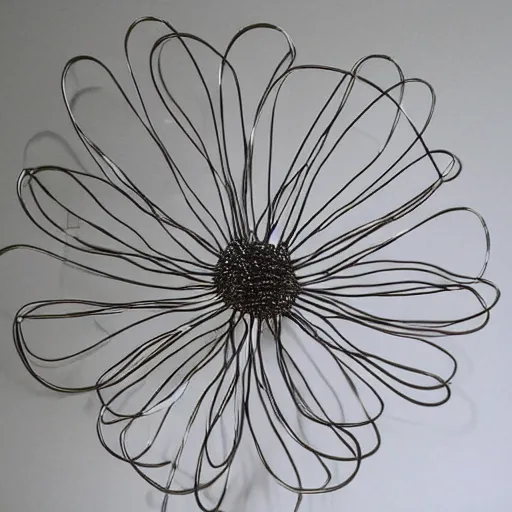 Image similar to the heat death of the universe, wire sculpture, realistic silver metal wire sculpture, cosmos