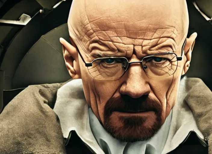 Image similar to film still of Walter White as Gordan Freeman in the Half Life Movie, 4k