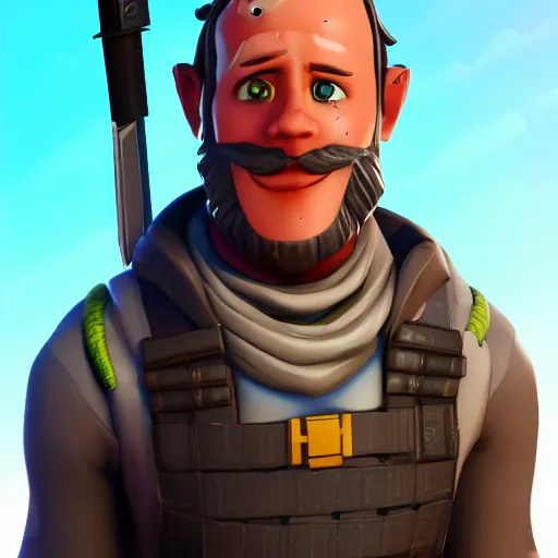 Image similar to john calvin as a character from fortnite, detailed, high quality