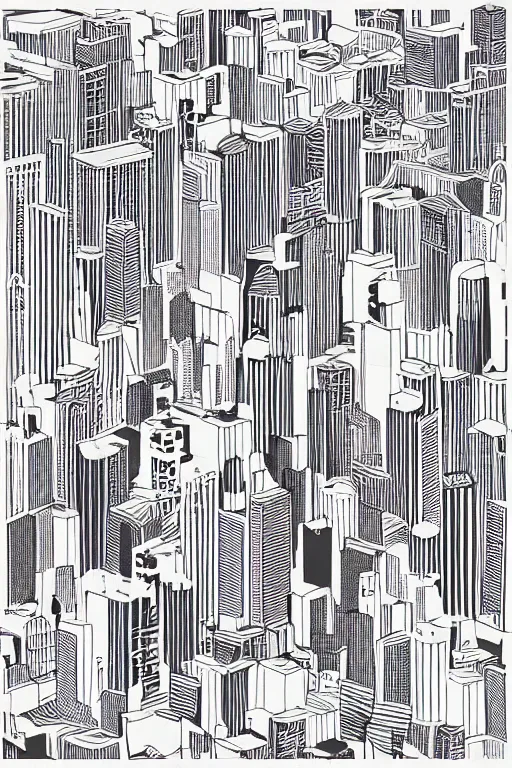 Prompt: minimalist boho style art of a big city, illustration, vector art