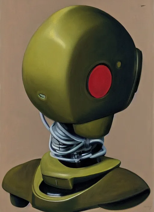 Image similar to painting of a robot by John Currin