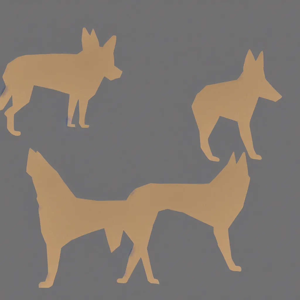 Image similar to illustration of chinese tangram of german shepherd figure, 2 d image