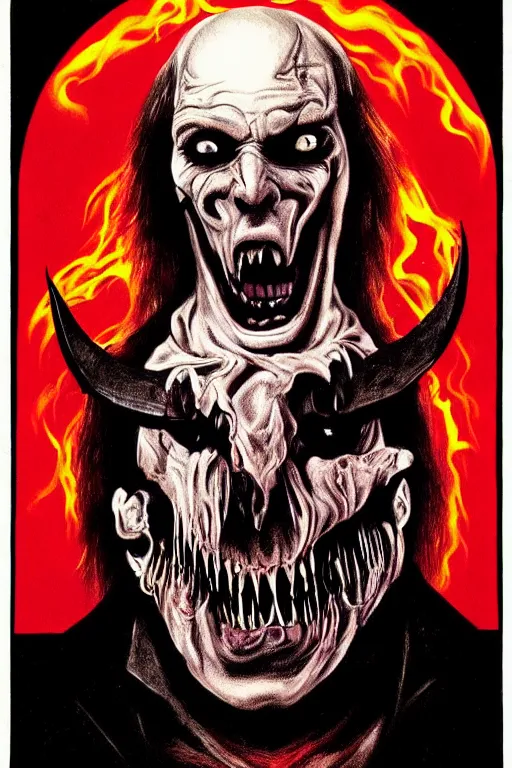 Image similar to the demon, poster art by john carpenter, trending on deviantart, gothic art, grotesque, creepypasta, freakshow