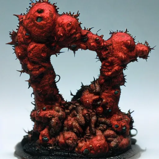 Prompt: infinite measles on a deformed hideous pustule covered caustic slime blob, sores, bumps, skin wounds, surface hives, growths, horror of deepest subconscious, fantasy slime eldritch scenery, highly detailed crimson aura