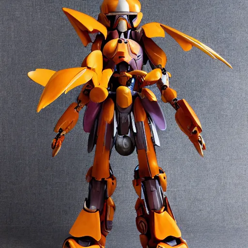 Image similar to futuristic leucospermum catherinae mecha protea pinwheel body, sepals forming helmet, floral details, leucospermum, 8 k hd resolution, barbatos gundam with floral inlay, bandai box art, star wars, makoto kobayashi, frank gehry, raymond swanland