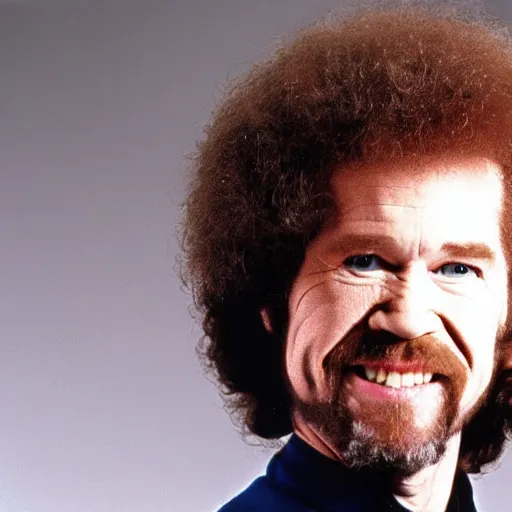 Prompt: Bob Ross as Buffalo Bill from Silence Of The Lambs