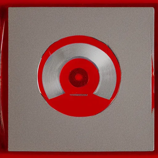 Image similar to close photograph of a cd cover with a small red rectangle on its side