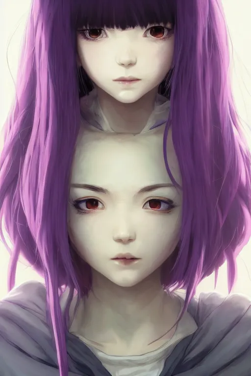 Prompt: portrait Anime girl in cloak, cute-fine-face, violet-hair pretty face, realistic shaded Perfect face, fine details. Anime. Three quarter shot. realistic shaded lighting by Ilya Kuvshinov katsuhiro otomo ghost-in-the-shell, magali villeneuve, artgerm, rutkowski, WLOP Jeremy Lipkin and Giuseppe Dangelico Pino and Michael Garmash and Rob Rey and Yoshitaka Amano and Thores Shibamoto