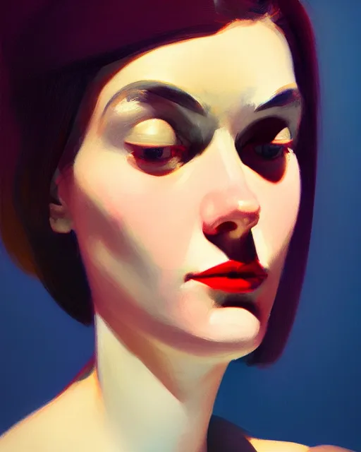 Prompt: portrait of a woman with a woman, clemente, francescomau wilson, edward hopper and james gilleard filonov, beautiful face, octane rendering