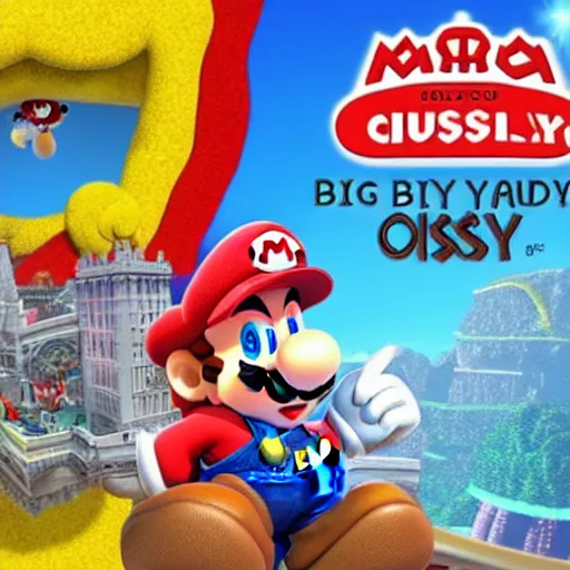 Image similar to Mario odyssey but its big chungus