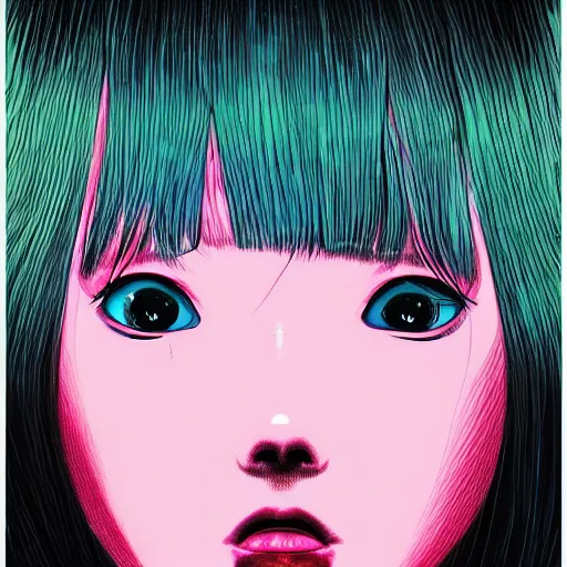 Image similar to a portrait of a girl by inio asano, beeple and james jean, hiroyuki takahashi color scheme