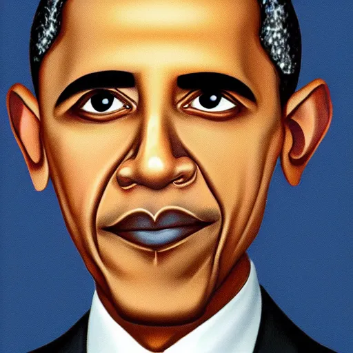 Prompt: obama with googly eyes, art
