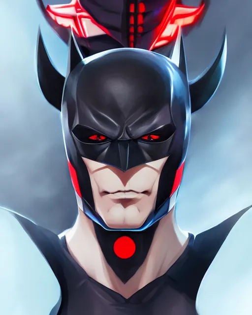 Image similar to anime portrait of Batman Beyond by Stanley Artgerm Lau, WLOP, Rossdraws, James Jean, Andrei Riabovitchev, Marc Simonetti, and Sakimichan, trending on artstation