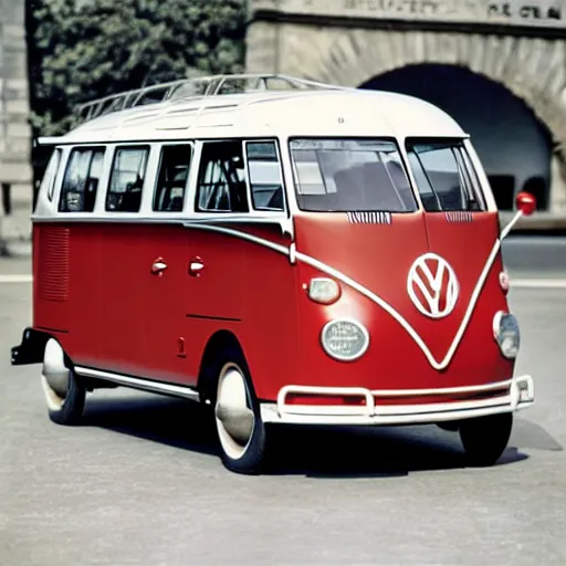 Prompt: A Volkswagen Type 1 produced by Citroën in the production year of 1949, promotional photo